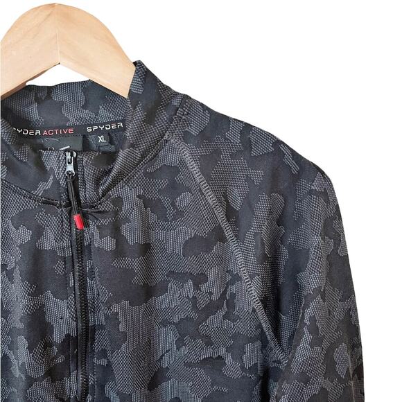 SPYDER Jacket Cropped Top Camouflage Half Zip Long Sleeves Fleece Lined XL NWT - Picture 3 of 9
